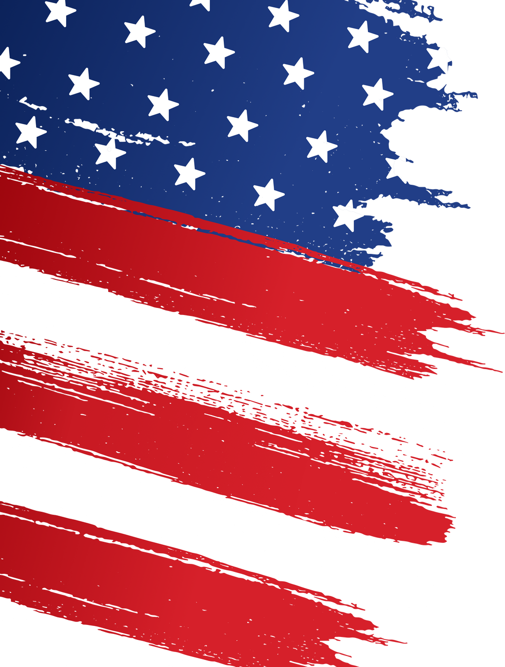 American flag with brush stroke  textured isolated